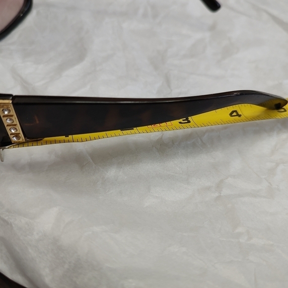 Blingy Rhinestone Embellished Plastic Wrap Sunglasses In Brown W/Pretty gold - Picture 12 of 12